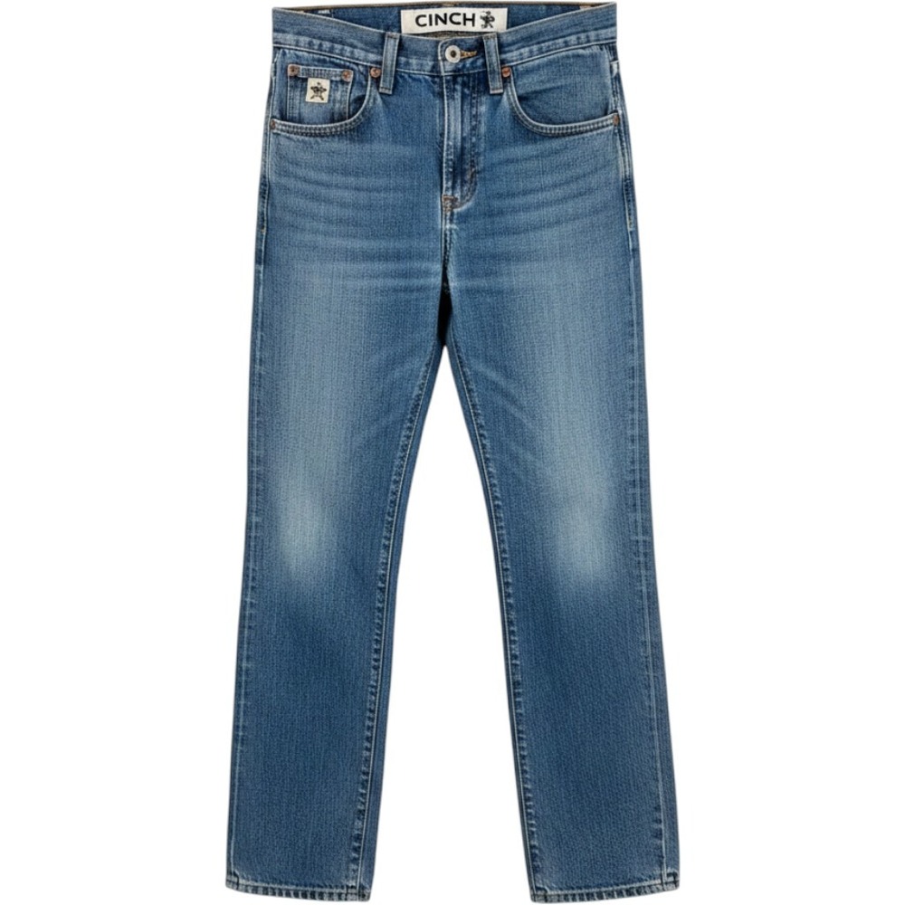 Cinch Boys 14R Straight Leg Jeans Medium Wash Cotton Western Denim MB10082001